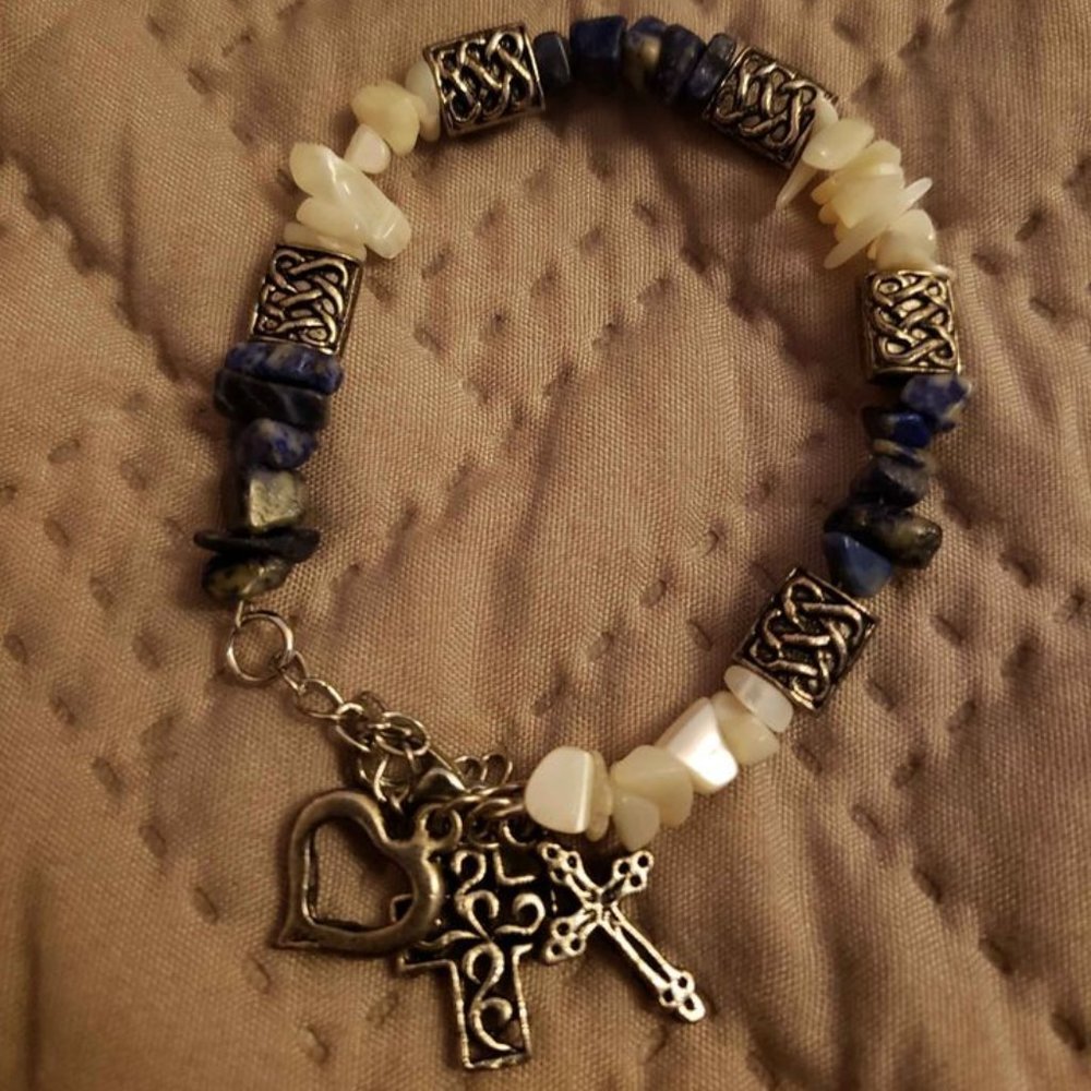 All That Glisters Ireland Sea and Surf Celtic Stone Charm Bracelet